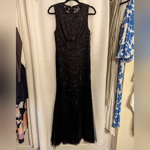 Vera Wang Dress NWT formal black sequin mermaid gown dress 4 - Picture 7 of 15